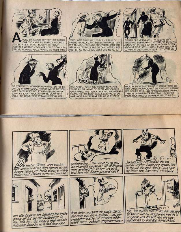 Old Comics deur Honiball Adoons-Hulle no.5 & Jakkals en Wolf no.12 Collectable Rare