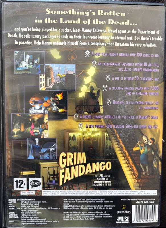 PC Games x 3 Sims 2 Pets, Sim City Societies & Grim Fandango