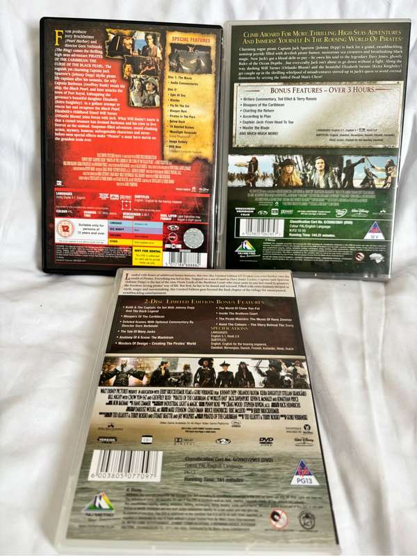 Pirates of the Caribbean All Three Special Edition 2 Disc Versions DVD
