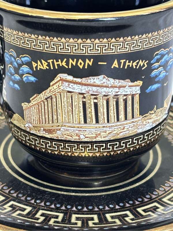 Cup and Saucer Handmade in Greece 24Carat  Gold