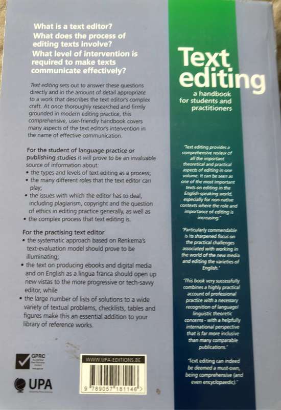 Text Editing a handbook for students and practitioners by Kris van de Poel