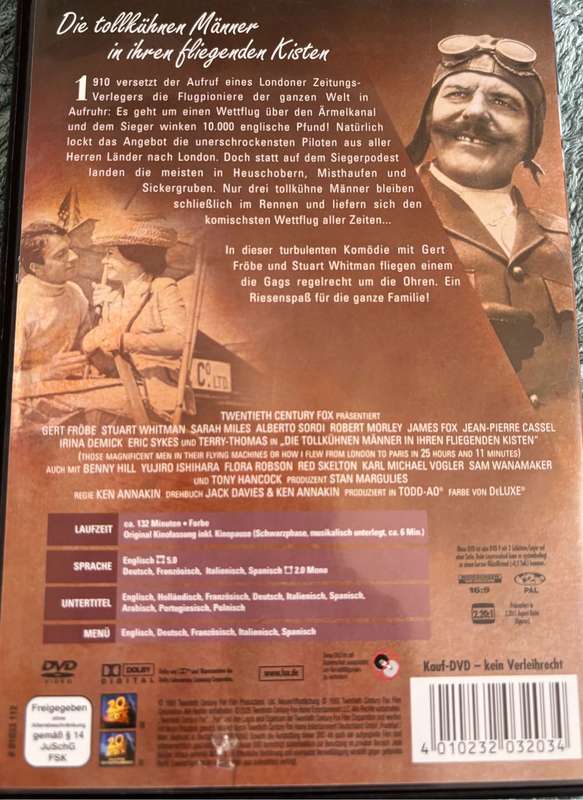 Two German DVDs Import Kleinen Muck & Die Tollkuhnen Manner in Ihren Fliegenden Kisten Classic