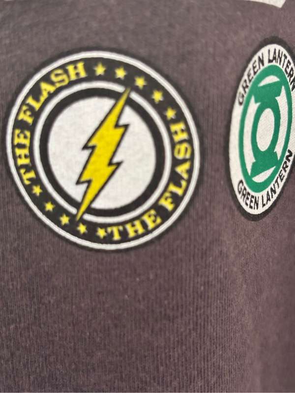 Justice League T Shirt Four Patches Size M Grey Vintage