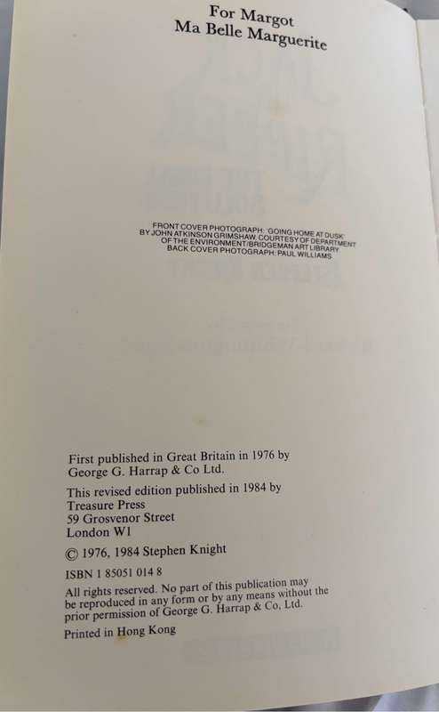 Jack the Ripper the Final Solution by Stephen Knight Hardcover 1984