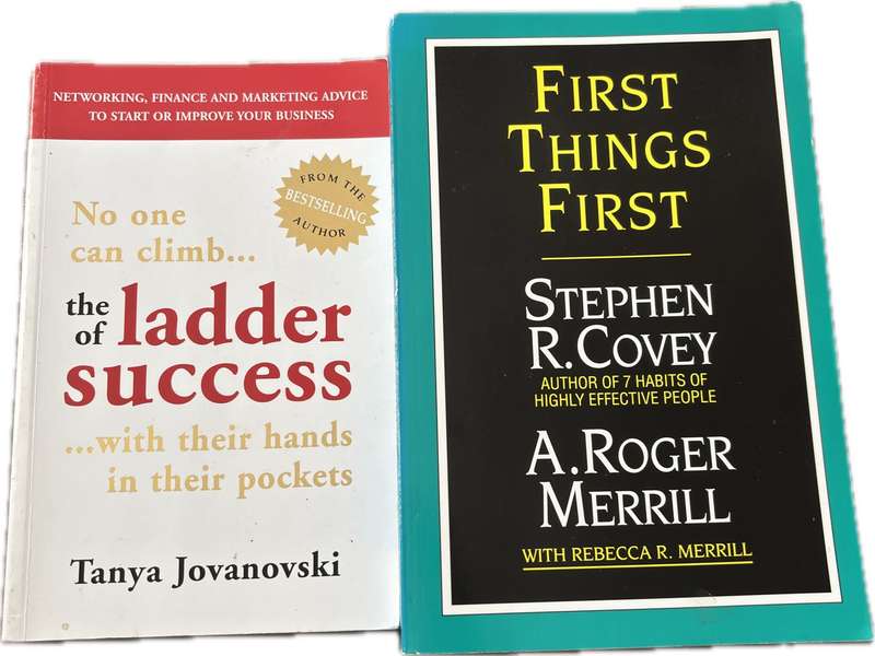 Motivational books x 2, The Ladder of Success & First things First Steven R Covey