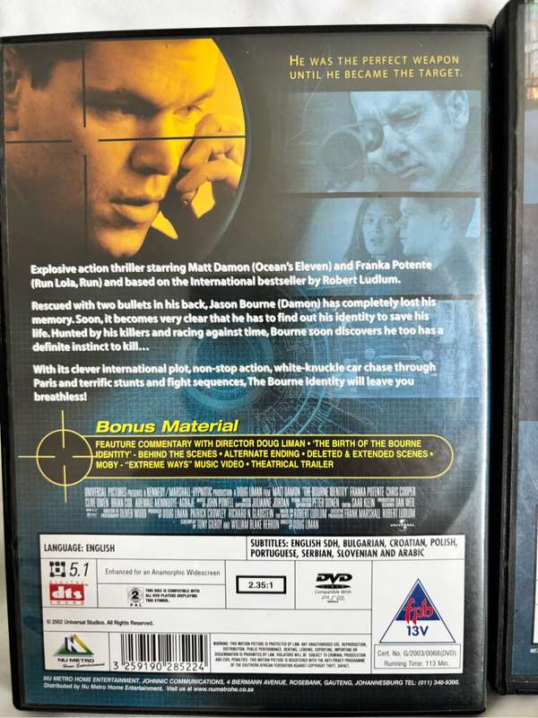 Bourne Identity 3 DVD Movie Combo