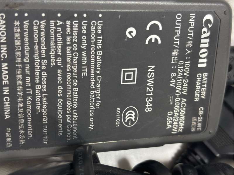 Canon Camera Battery Charger CB-2LWE 8.4v 0.55A