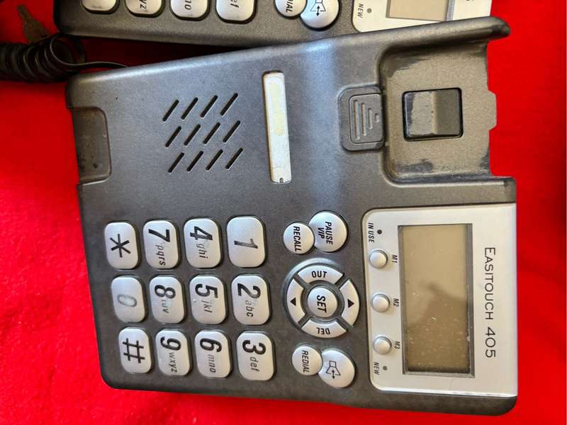 Easy Touch 405 Telephone lot of 5, Plus Panasonic KX-FT72 fax machine Vintage
