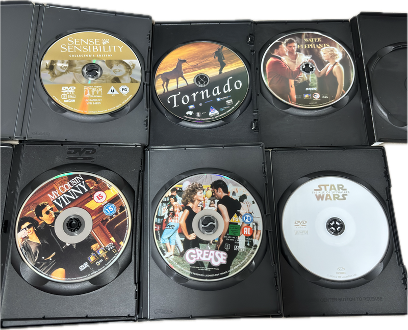 6 DVD lot Sense and Sensibility, Grease, Water for Elephants plus 3