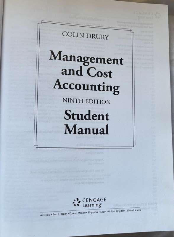 Colin Drury Management and Cost Accounting 9th Edition Student Manual