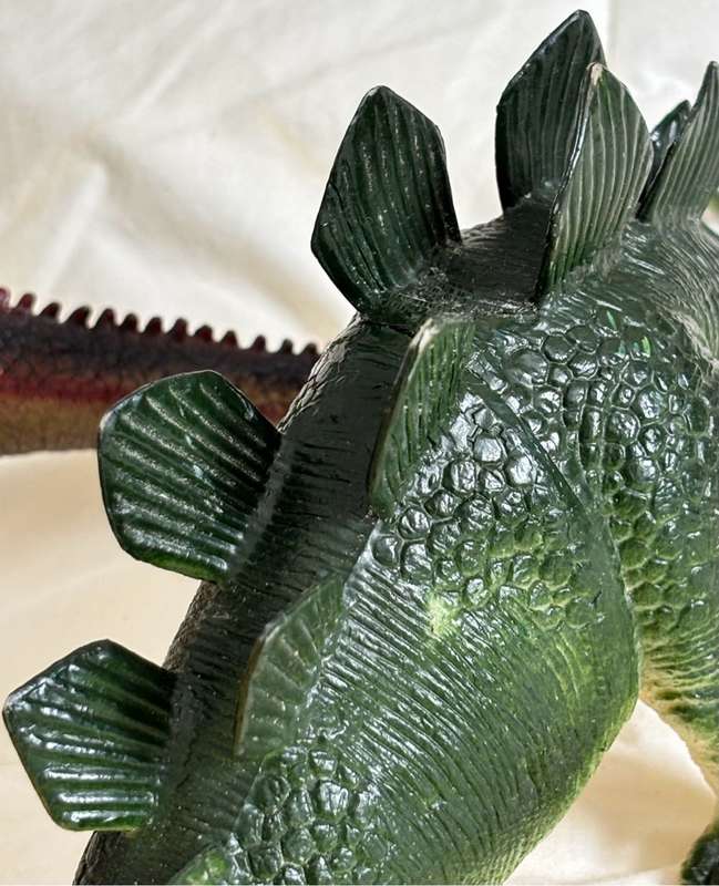 Dinosaurs Figures Stegosaurus 29cm x 13cm, Gigantosaurus 30cm x 14cm, Triceratops & Brontosaurus