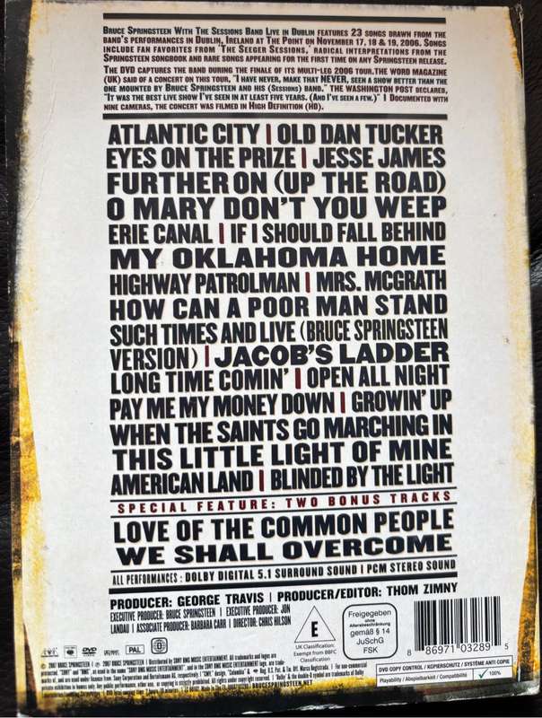 Bruce Springsteen X 2 Music DVDs Live in Dublin 2007 & Live in Barcelona 2003 Rock