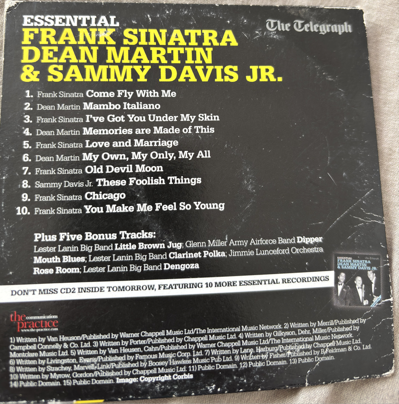 Frank Sinatra book His Way by Kitty Kelley & CD with Dean Martin & Sammy Davis