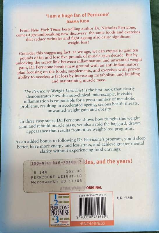 The Perricone Weight-Loss Diet Dr Nicholas Perricone 1st Edition 2005
