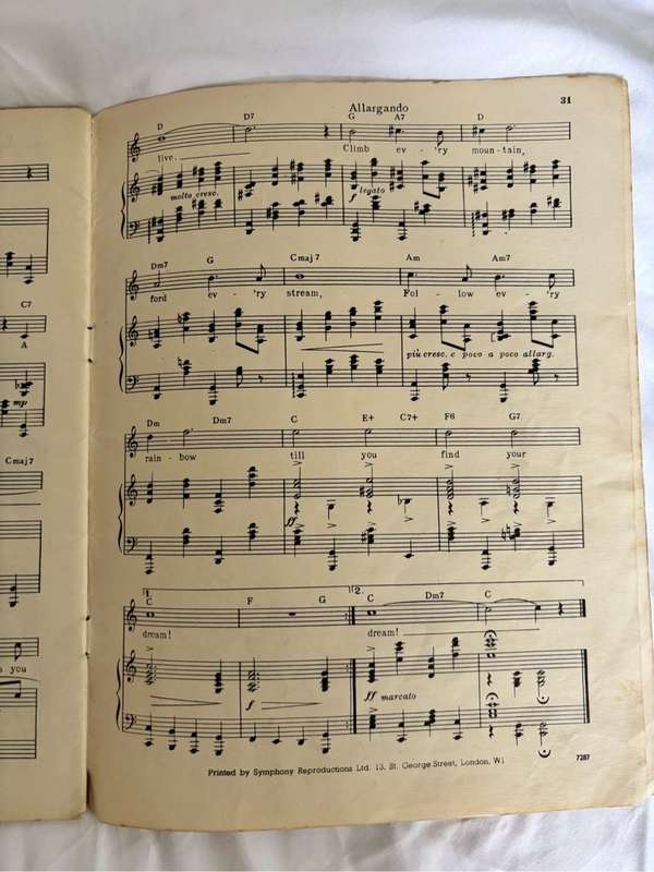 Mary Poppins x 1, Sound of Music x 3 Sheet Music Lot Original 1963/64