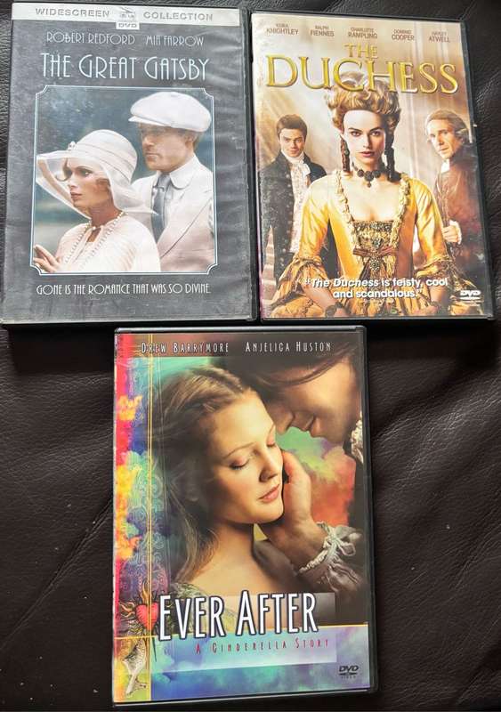 Movies DVD x3 The Great Gatsby,  The Dutches &Ever After