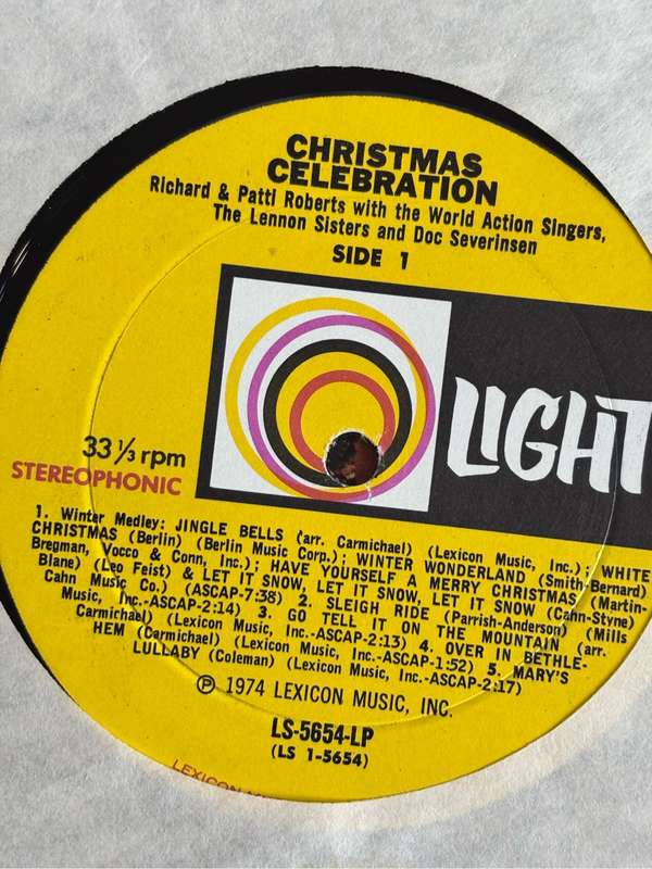 Christian Celebration LP Vinyl double sided Richard and Patty Roberts