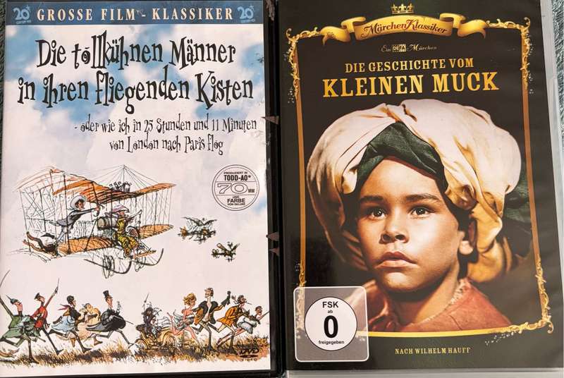 Two German DVDs Import Kleinen Muck & Die Tollkuhnen Manner in Ihren Fliegenden Kisten Classic