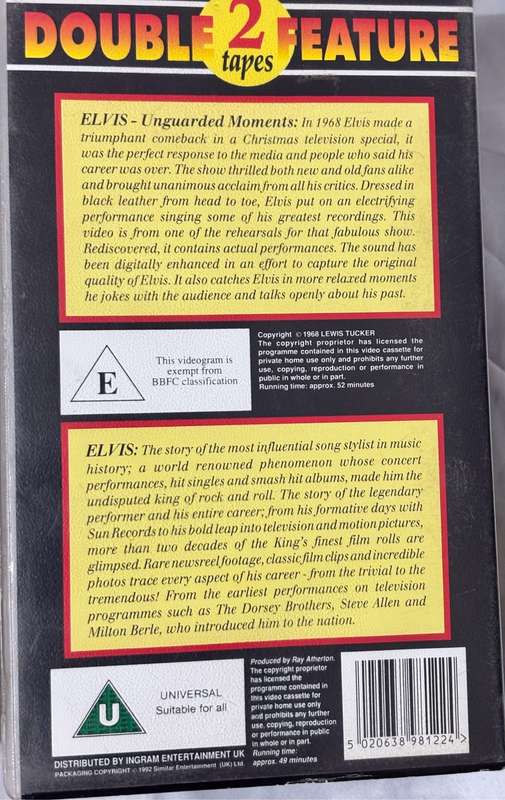 Elvis Presley VHS 1956 In the Beginning and Double Feature