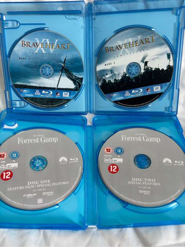 Blu-ray Forest Gump Two Discs, Braveheart Two Discs Academy Awards Winners