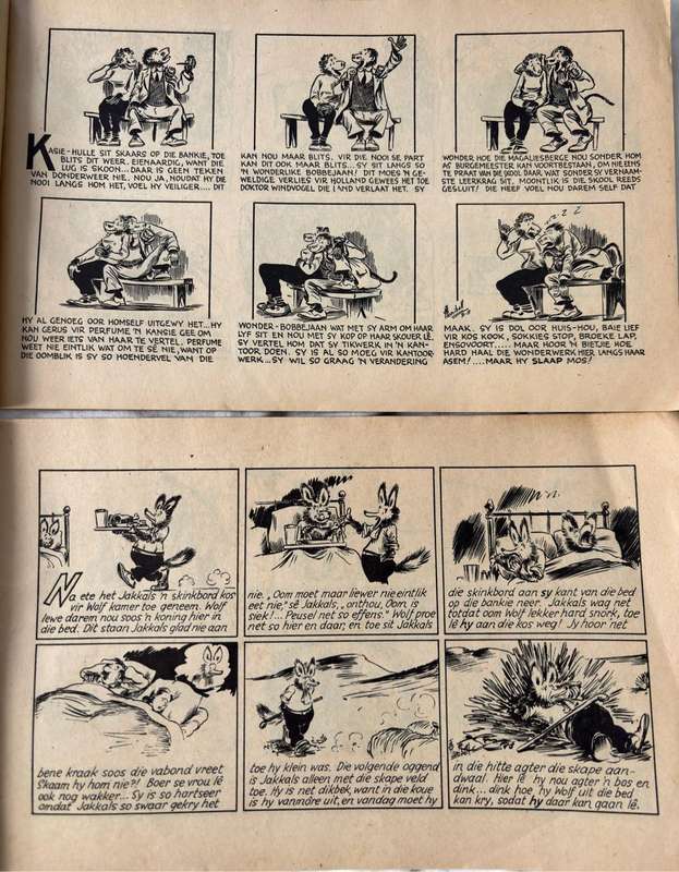 Old Comics deur Honiball Adoons-Hulle no.5 & Jakkals en Wolf no.12 Collectable Rare