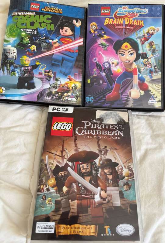 2x Lego Movies Justice League & DC Superhero Girls l, PC DVD Pirates of the Caribbean