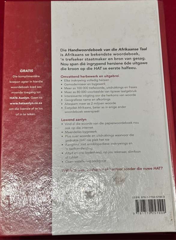 HAT Handwoordeboek Afrikaanse Taal 6de Uitgawe Pearson