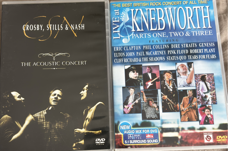 Music DVDs x 2, The Best British Rock Convert of All Tine, Crosby, Stills & Nash