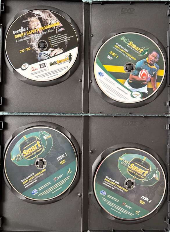 DVD Bok Smart Safe Rugby Programme 2013 & 2015 Four disks in all