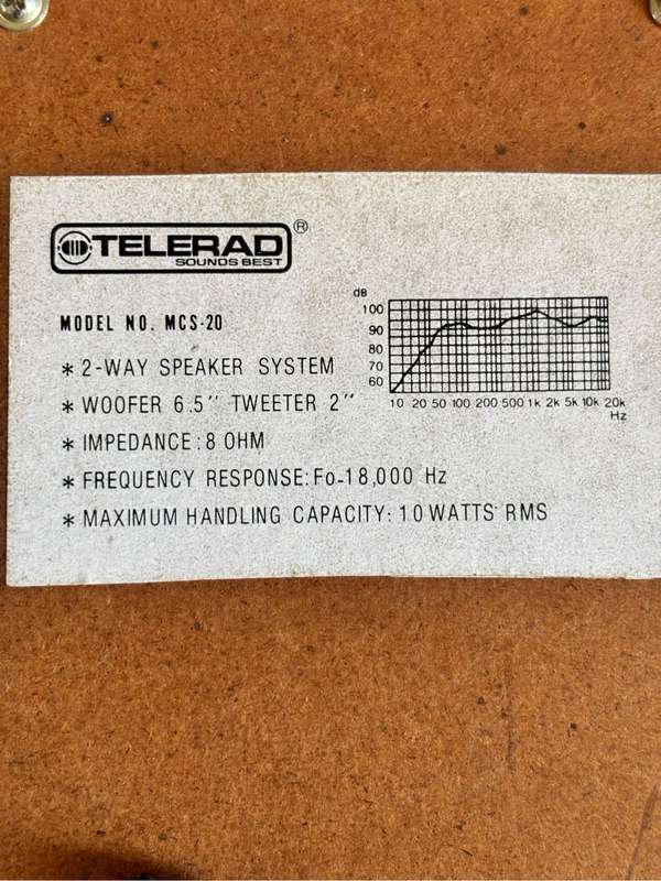 Telerad Dynamic Acoustics Softwave 2 way speaker system