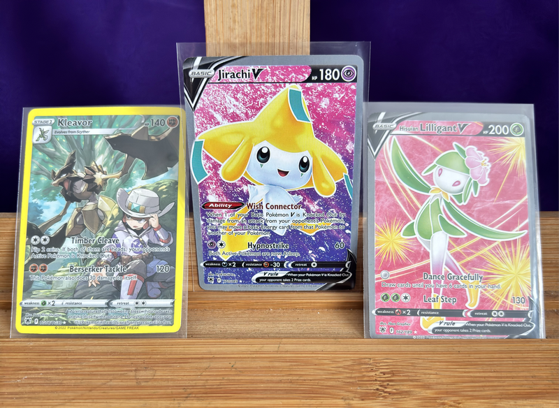 Pokémon Full Art Jirachi V 170/189, Hisuian Lilligant V 162/189 & Kleavor TG08/TG30