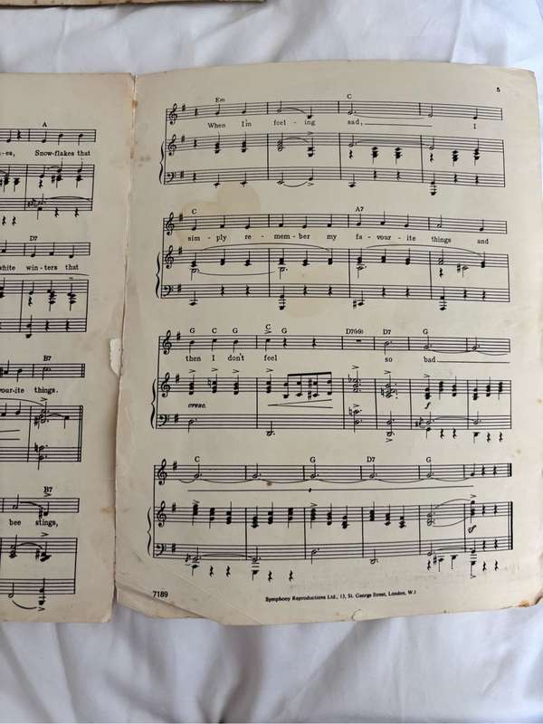 Mary Poppins x 1, Sound of Music x 3 Sheet Music Lot Original 1963/64