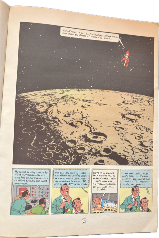 2 Old Comics 1974 Topper Book & Herge Tintin Explores the Moon 1975