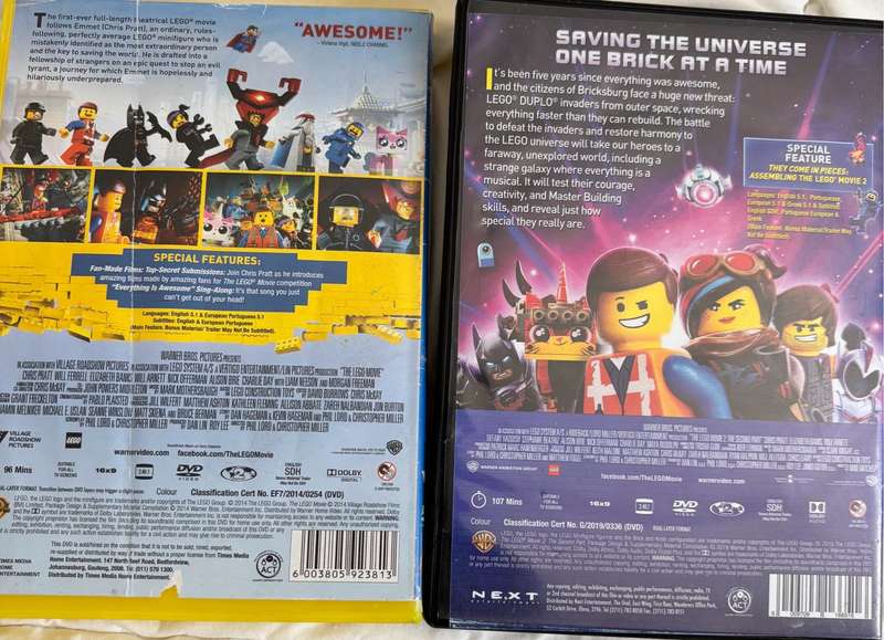 3x Lego DVDs The Movie part 1 & 2, Hero Factory Rise of the Rookies