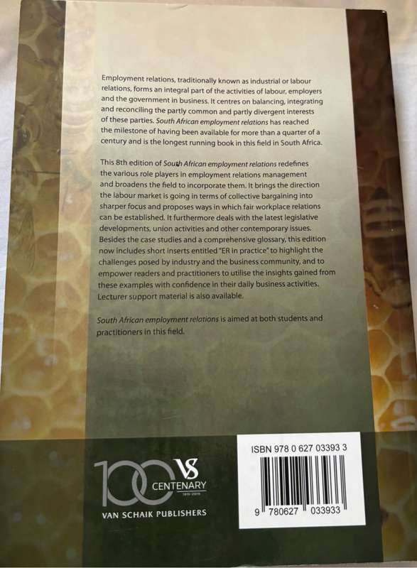 South African Employment Relations Theory and Practice 8th Edition P S Nel, M Kirsten