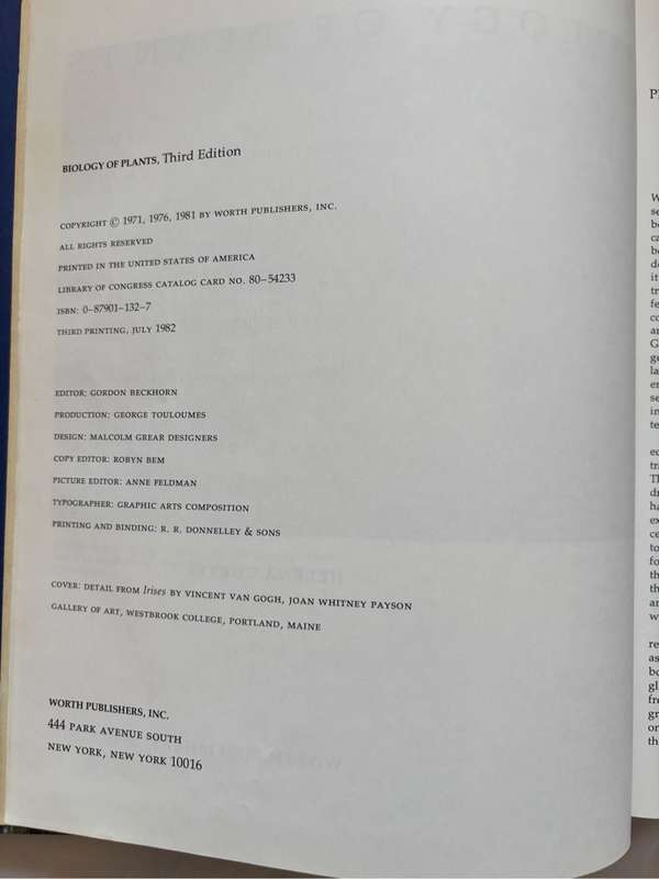 Biology of Plants 3rd Edition Peter H Raven, Ray F Evert