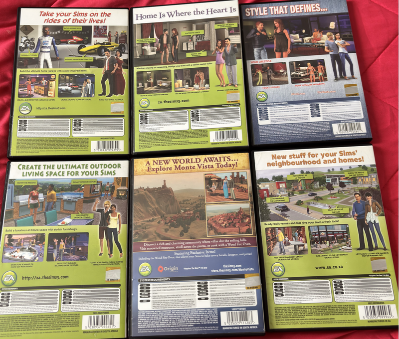 PC DVD Sims 3 Lot of 6 Games