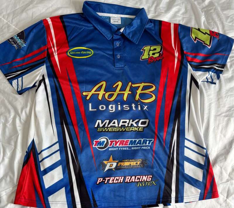 Racing Shirt Andries Brand 12 Blue Full Print front and back