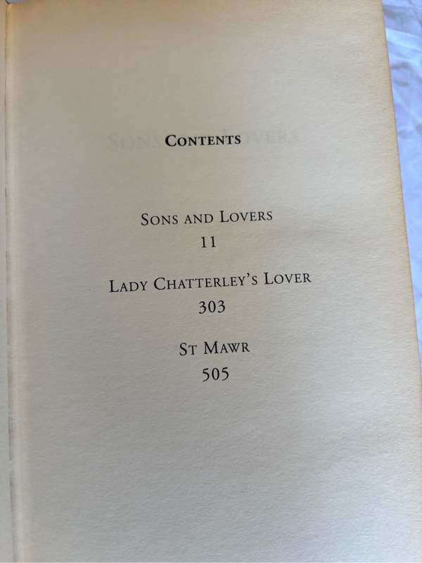 D H Lawrence Sons and Lovers, Lady Chatterleys Lover, St Mawr 1992 Hardcover