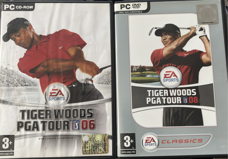 PC Golf Games Tiger Woods PGA Tour 06 with 3 discs, 08 dvd plus manuals