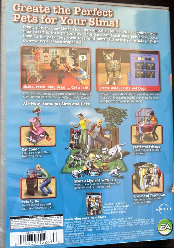 PC Games x 3 Sims 2 Pets, Sim City Societies & Grim Fandango