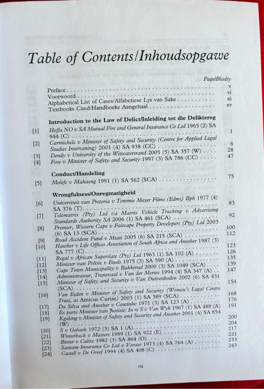 Case Book on the Law of Delict 4th Edition Vonnisbundel J Neetling, J M Potgieter