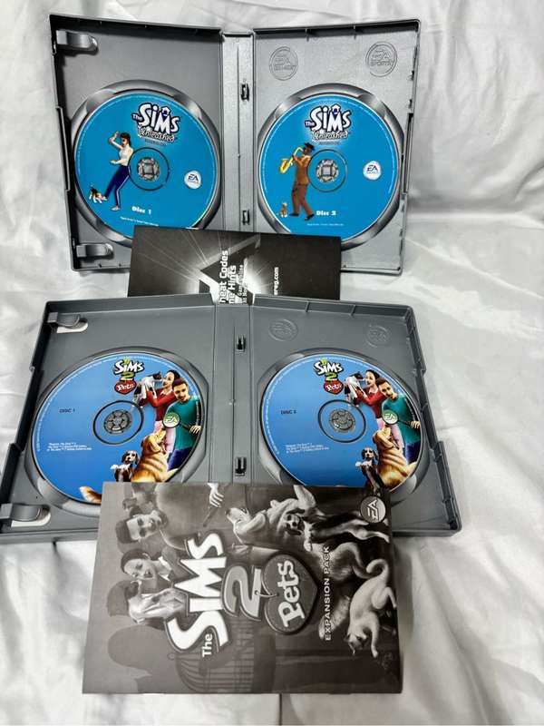 PC Game The Sims combo Unleashed Expansion Pack , Sims 2 Pets Expansion Pack