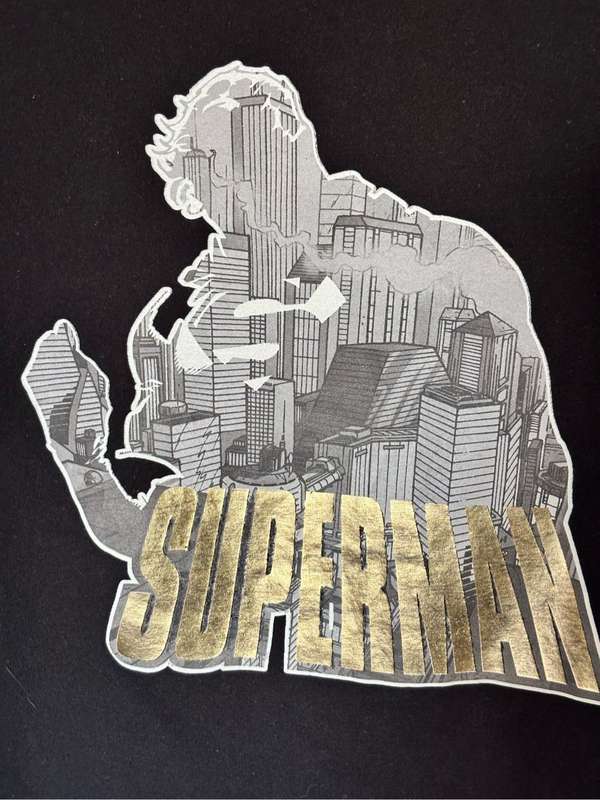 Superman T Shirt Black Boys 13/14 Years Vintage