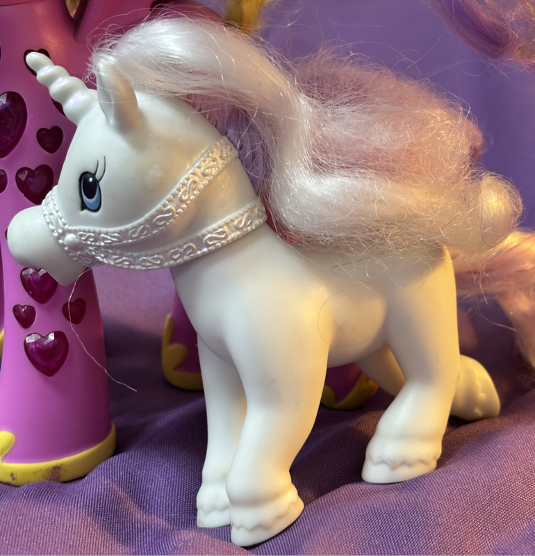 My Little Pony large pink Hasbro 2014 battery & 2001 white Vintage