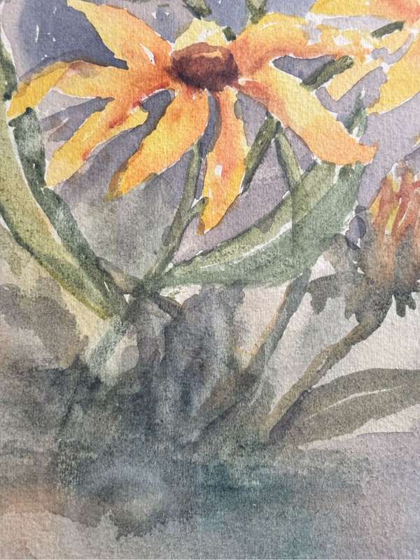 Painting by Molly Webster Yellow Sunflowers Watercolour 61cm x 42cm with Frame