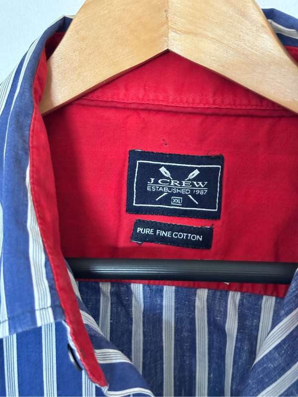 J Crew Shirt Long Sleeve Blue Strip XXL
