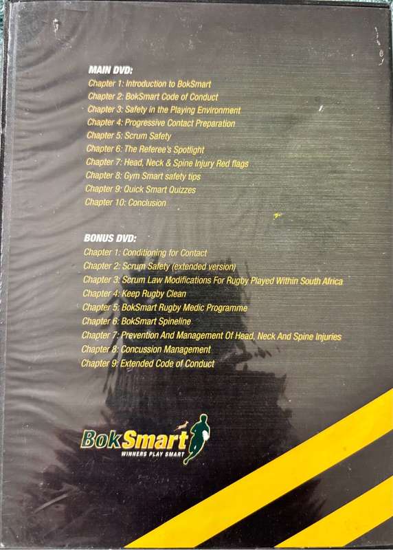 DVD Bok Smart Safe Rugby Programme 2013 & 2015 Four disks in all