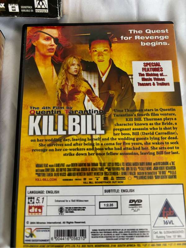 Kill Bill Volumes 1 and 1 Box set DVD