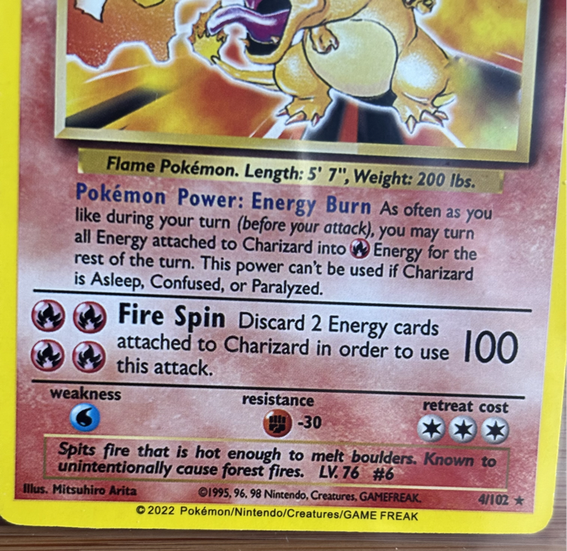 2022 Pokemon Charizard 4/102 Celebrations Reprint by Game Freak